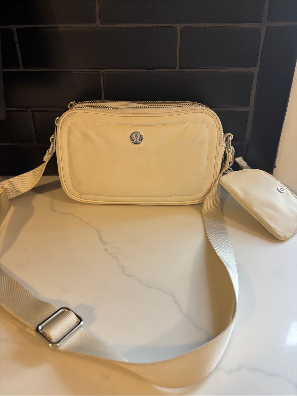 lululemon athletica Cream Crossbody Bag with Coin Pouch